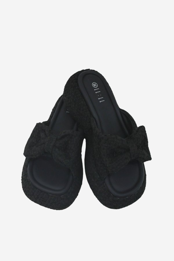 RIBBON OF PROMISE TWEED FLATFORMS (6.5 CM) IN BLACK
