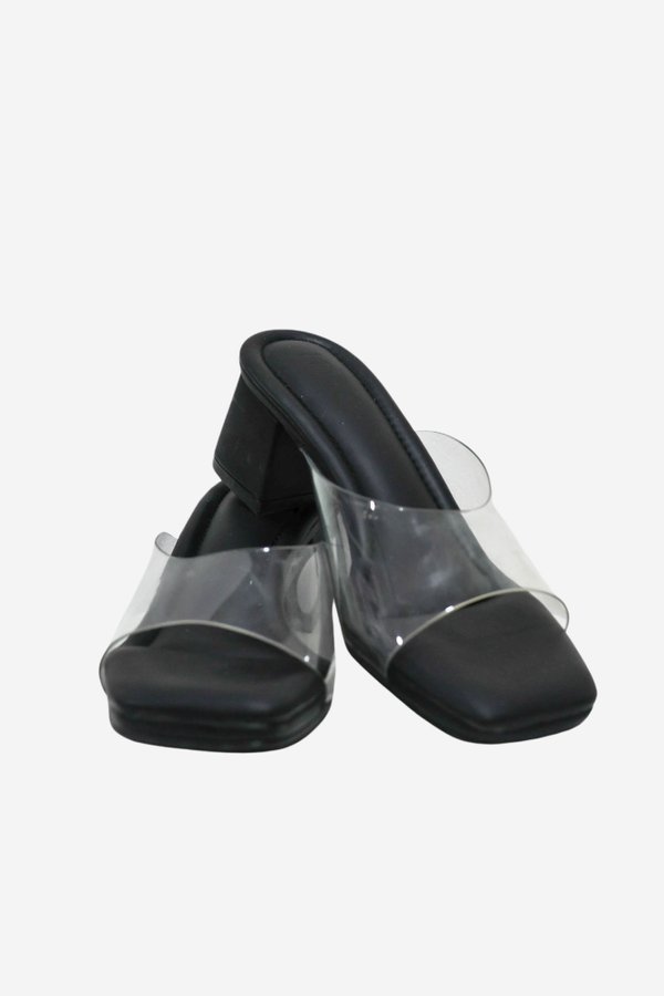 DREAM ELEVATE SLIM TRANSPARENT HEELS (5.5 CM) IN BLACK