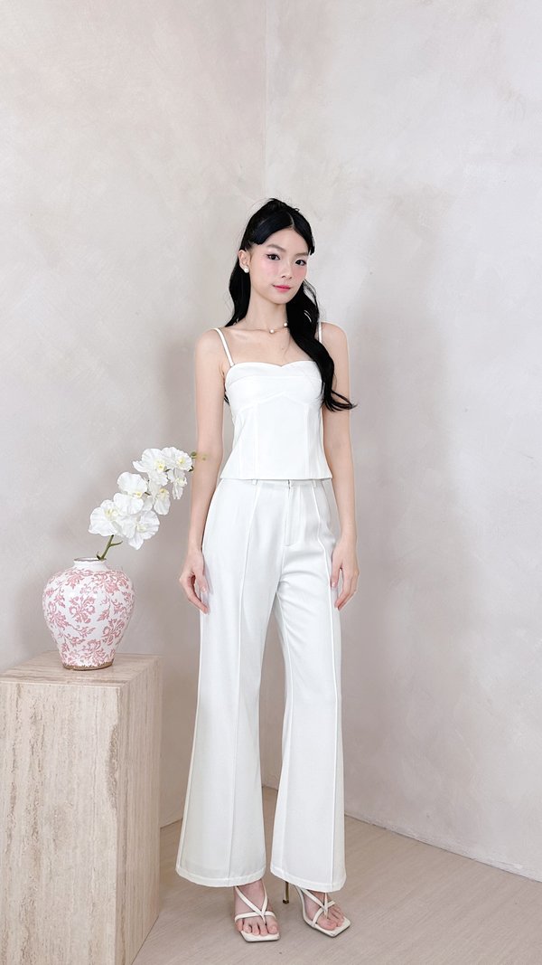 PX3645 Hanna Panel Peplum Top in White