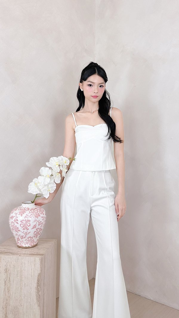 PX3645 Hanna Panel Peplum Top in White