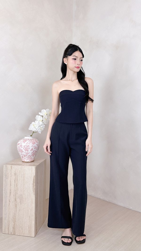 PX3642 Hanna Clasp Straight Leg Pants in Navy