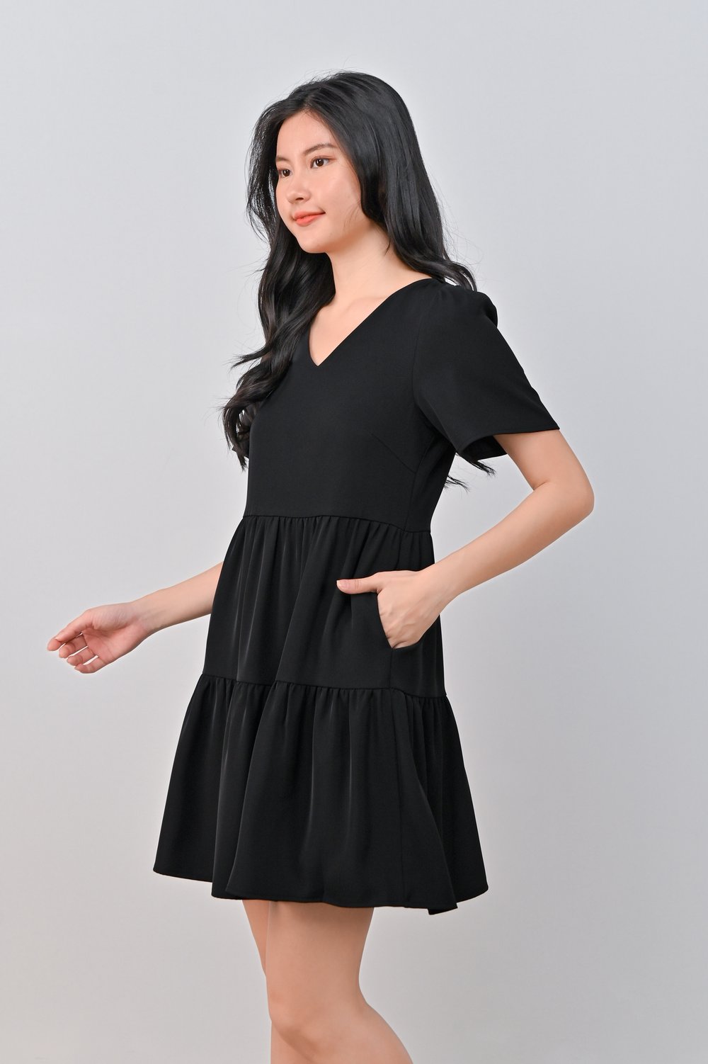 DORDI BABYDOLL DRESS IN BLACK DORDI BABYDOLL DRESS IN BLACK