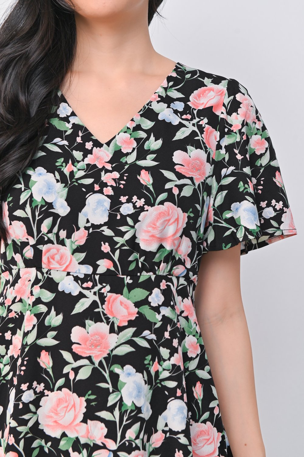 EBBE FLORAL DRESS-ROMPER IN BLACK EBBE FLORAL DRESS-ROMPER IN BLACK