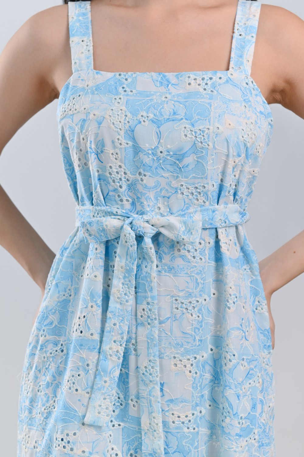 LYPPIE THICK-STRAP DROPWAIST DRESS IN BLUE