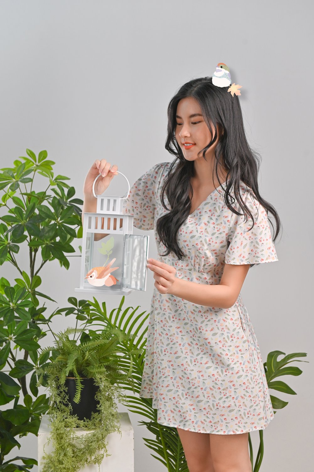 FRIENDS OF THE FOREST V-NECK DRESS-ROMPER