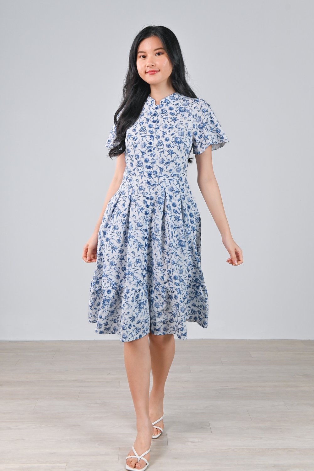 ANTIQUE TOILE CHEONGSAM SHIRTDRESS