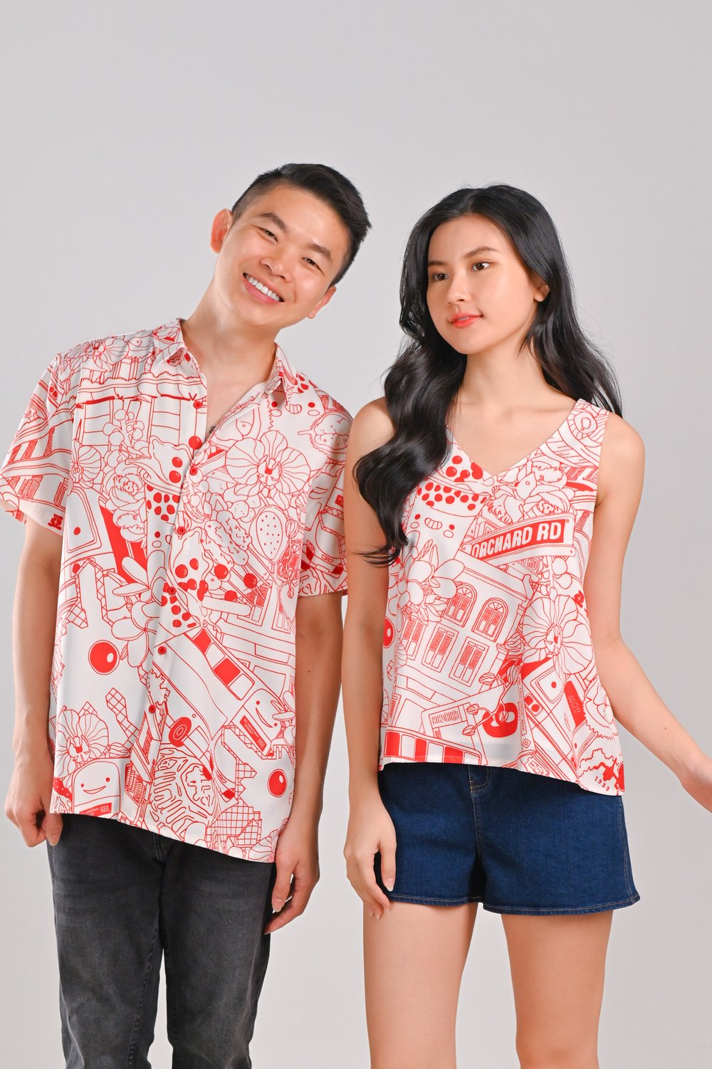 SUNNY ISLAND RED MONO TWO-WAY TOP SUNNY ISLAND RED MONO TWO-WAY TOP