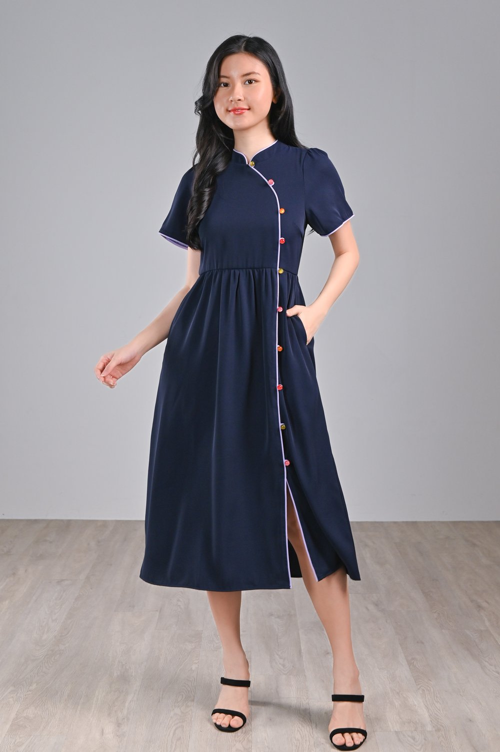 CINDY NAVY SLEEVED CHEONGSAM CINDY NAVY SLEEVED CHEONGSAM