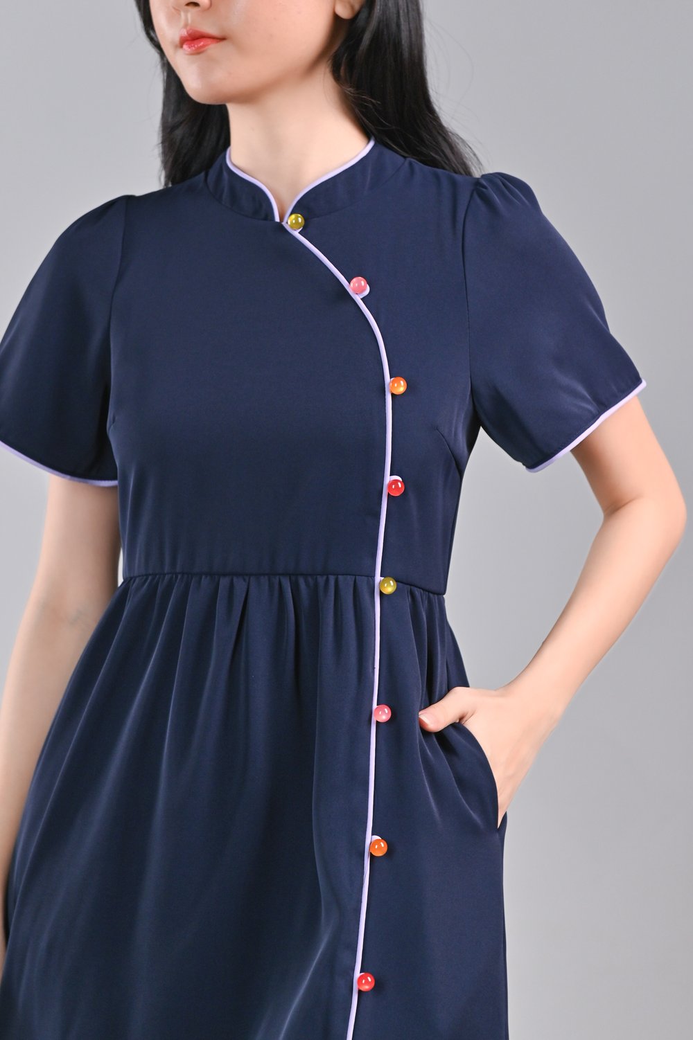 CINDY NAVY SLEEVED CHEONGSAM CINDY NAVY SLEEVED CHEONGSAM
