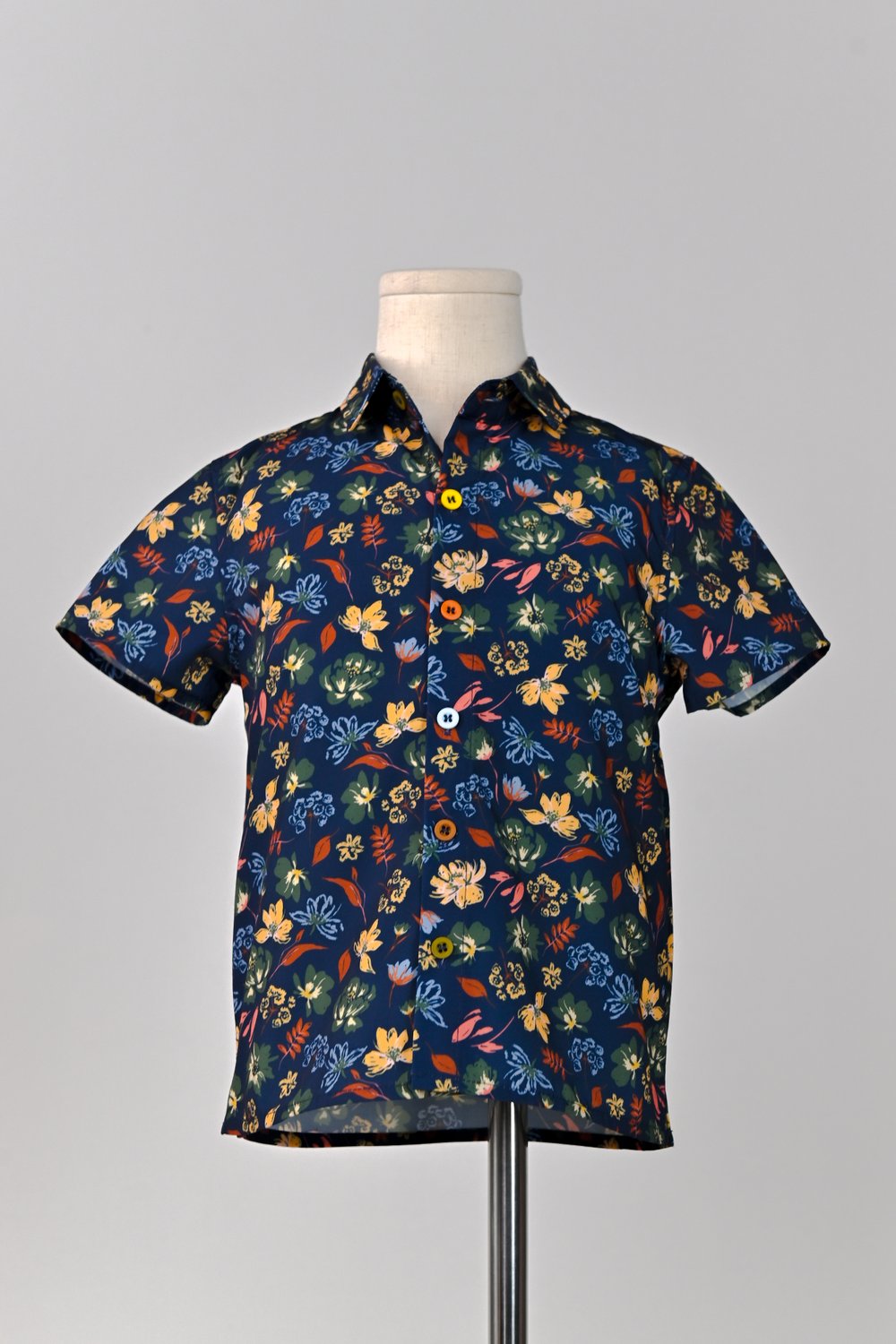 NAVY CRAYON FLORALS KIDS’ SHIRT NAVY CRAYON FLORALS KIDS’ SHIRT