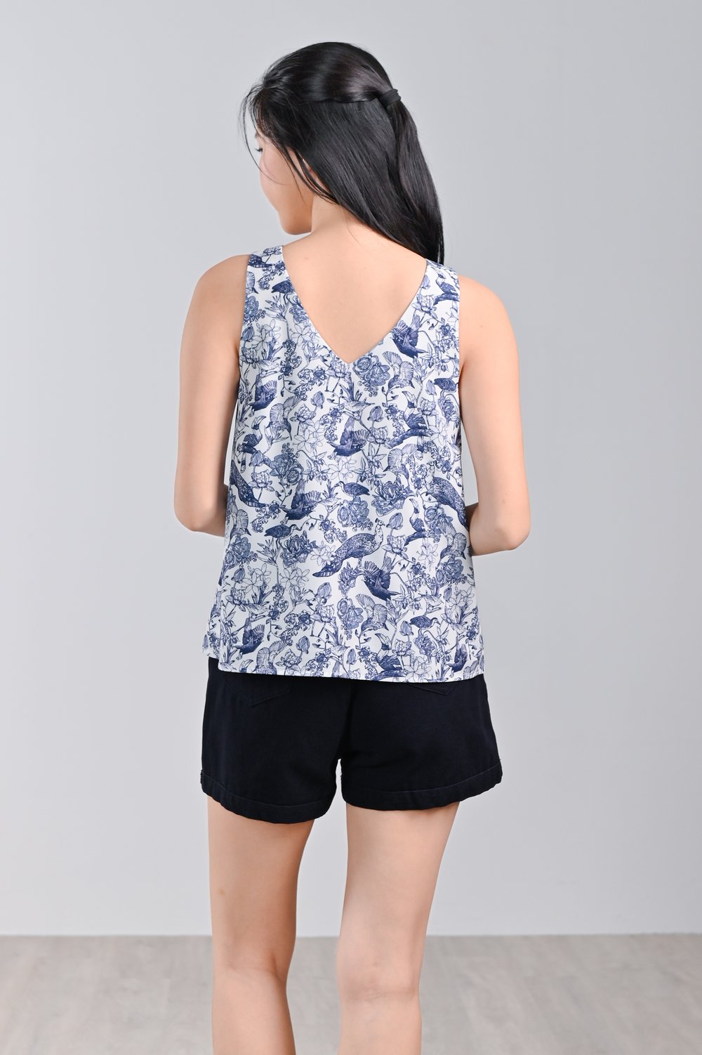 NAVY FEATHERED TALES TWO-WAY TOP NAVY FEATHERED TALES TWO-WAY TOP