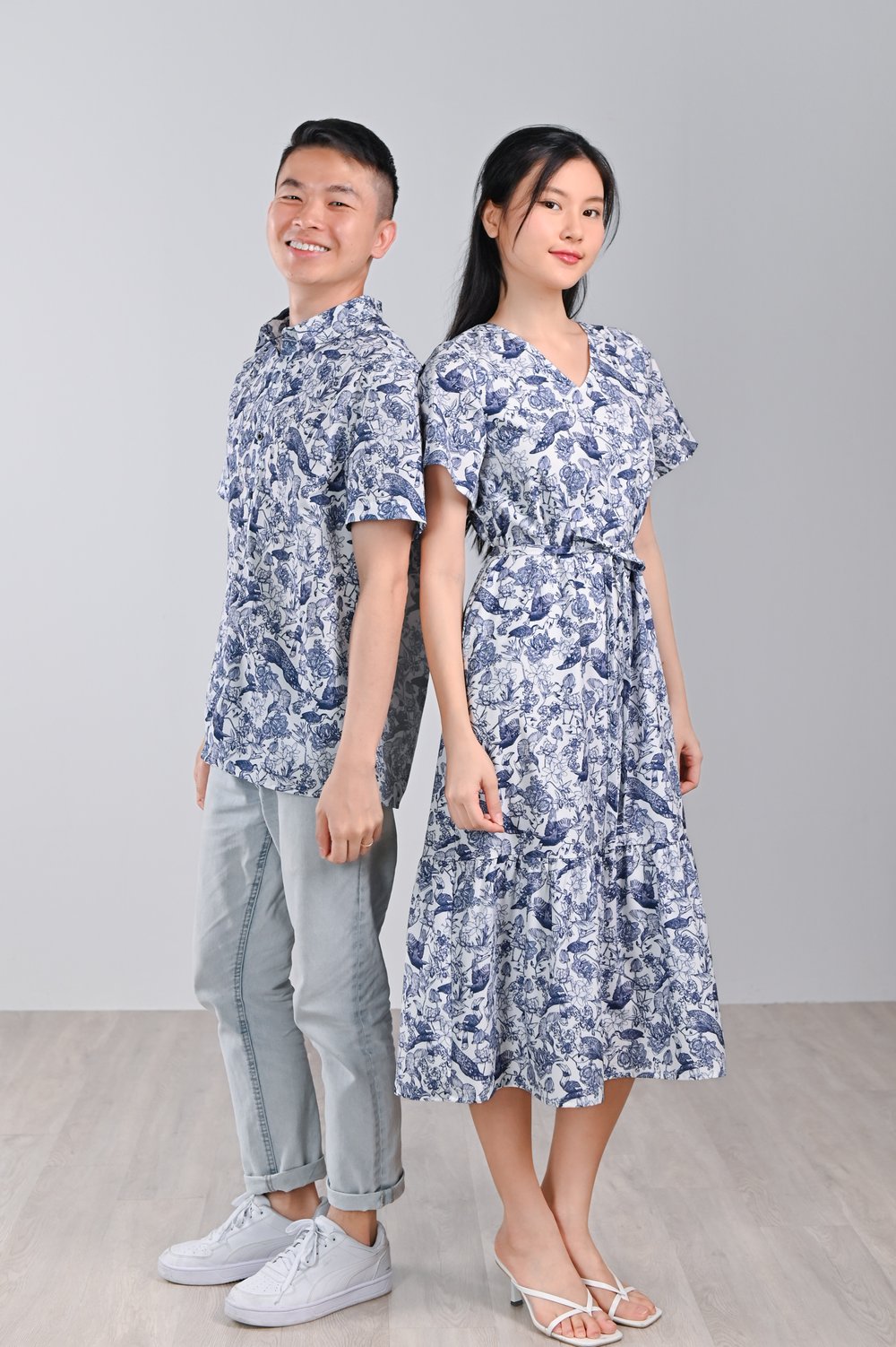 NAVY FEATHERED TALES SLEEVED DROPWAIST MIDI DRESS NAVY FEATHERED TALES SLEEVED DROPWAIST MIDI DRESS