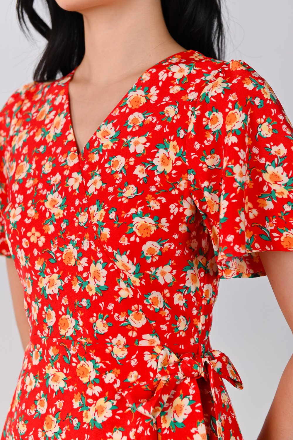 COOPER RUFFLE DRESS-ROMPER IN RED FLORAL COOPER RUFFLE DRESS-ROMPER IN RED FLORAL