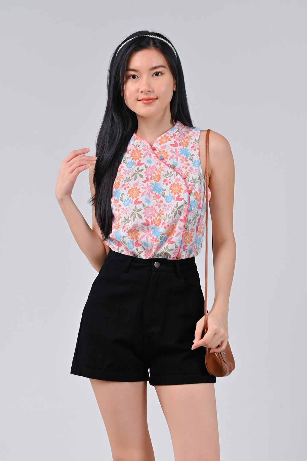 CAMY RAINBOW SLEEVELESS CHEONGSAM TOP