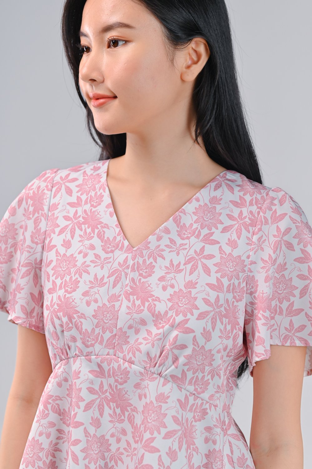 CAMY PINK SLEEVED PEPLUM TOP