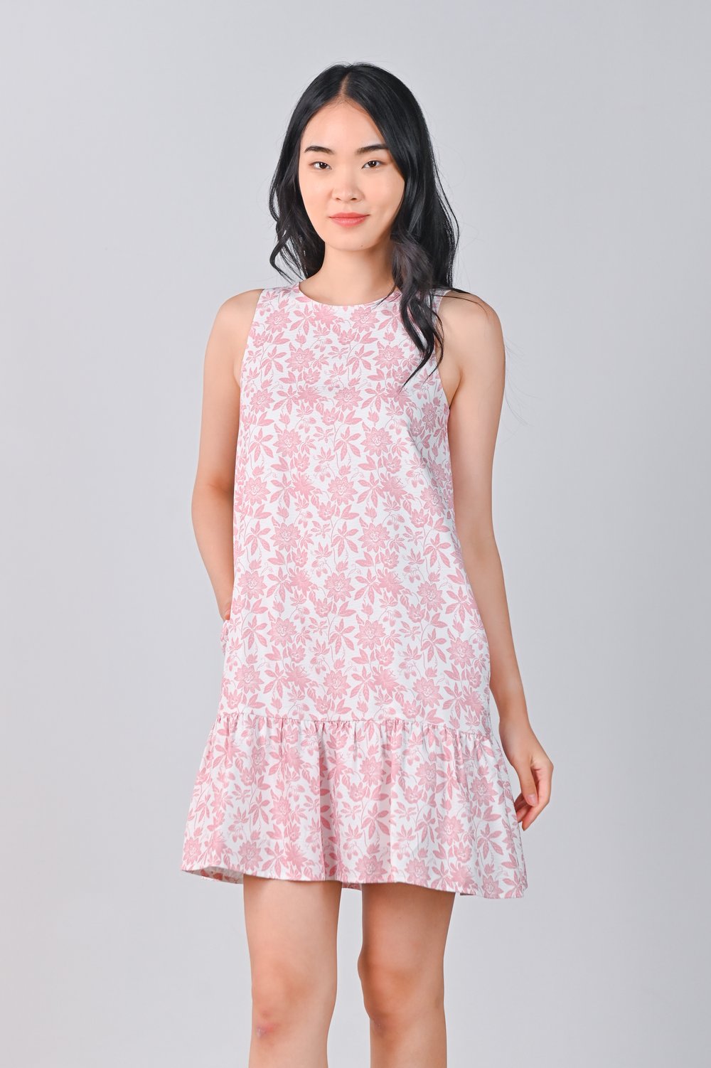 CAMY PINK SLEEVELESS DROPWAIST DRESS CAMY PINK SLEEVELESS DROPWAIST DRESS