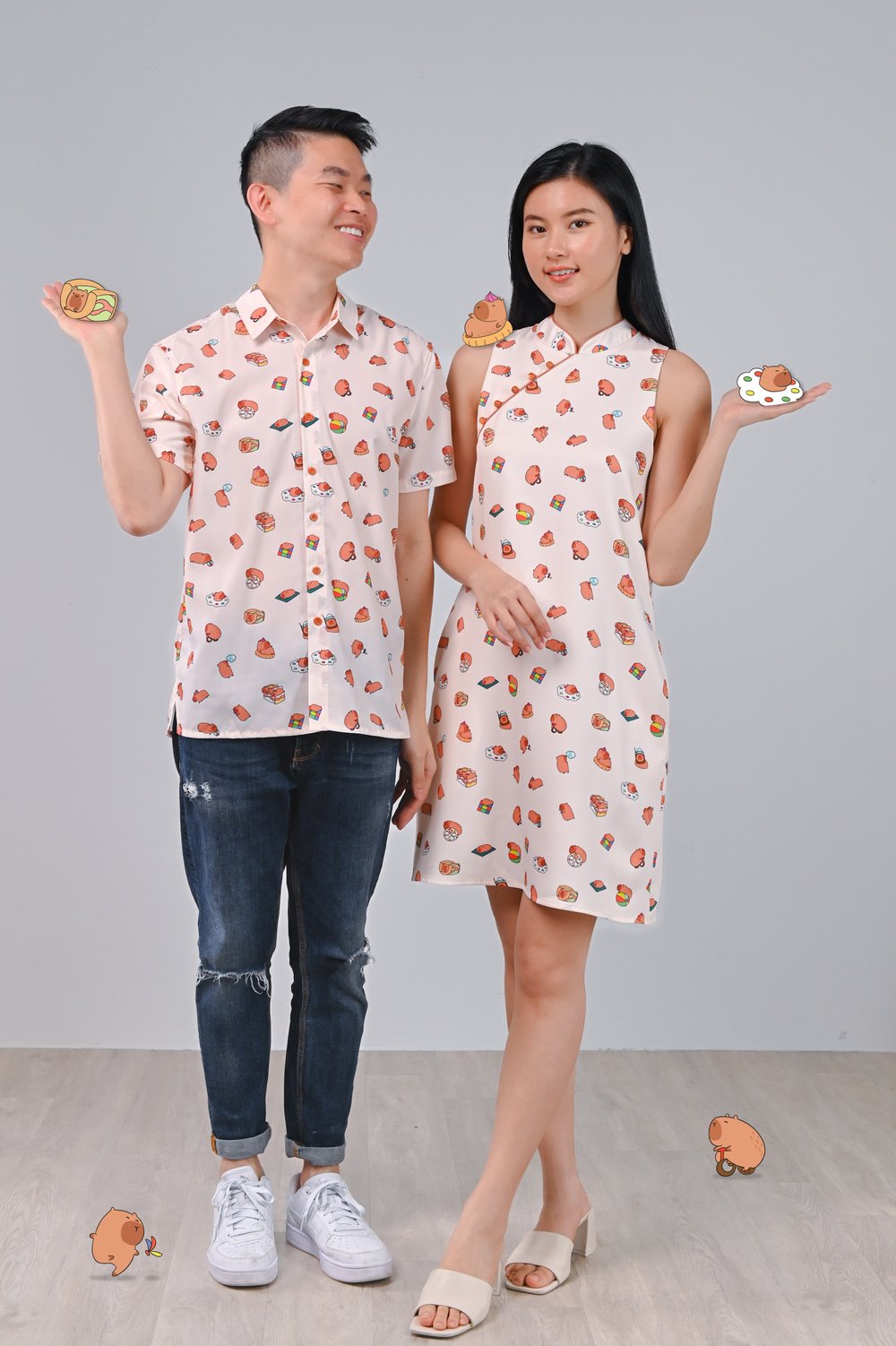 CUTE CAPYBARA SLEEVELESS CHEONGSAM CUTE CAPYBARA SLEEVELESS CHEONGSAM