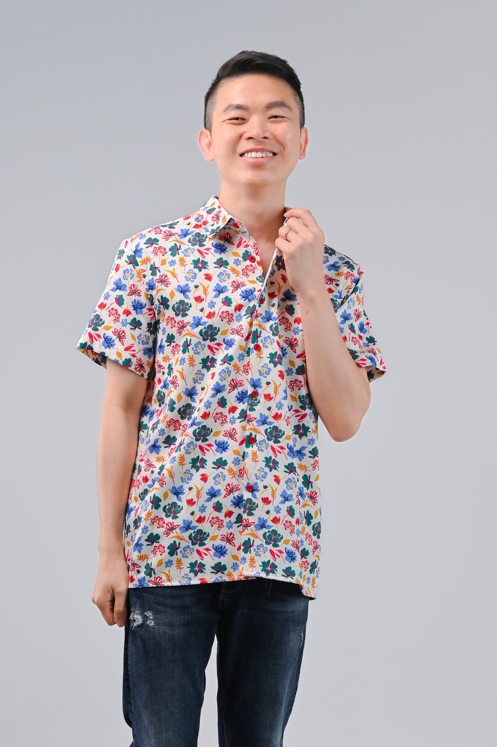 SPRING FANCIES CREAM MEN’S SHIRT