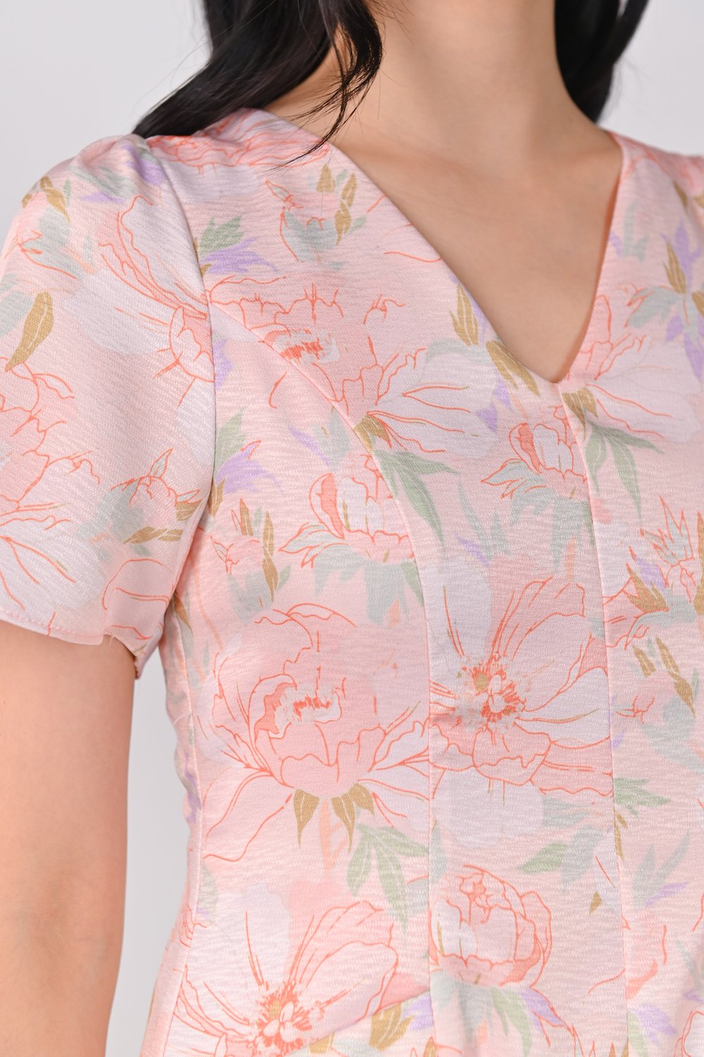 PINK BOTANICAL PANELLED DRESS-ROMPER PINK BOTANICAL PANELLED DRESS-ROMPER