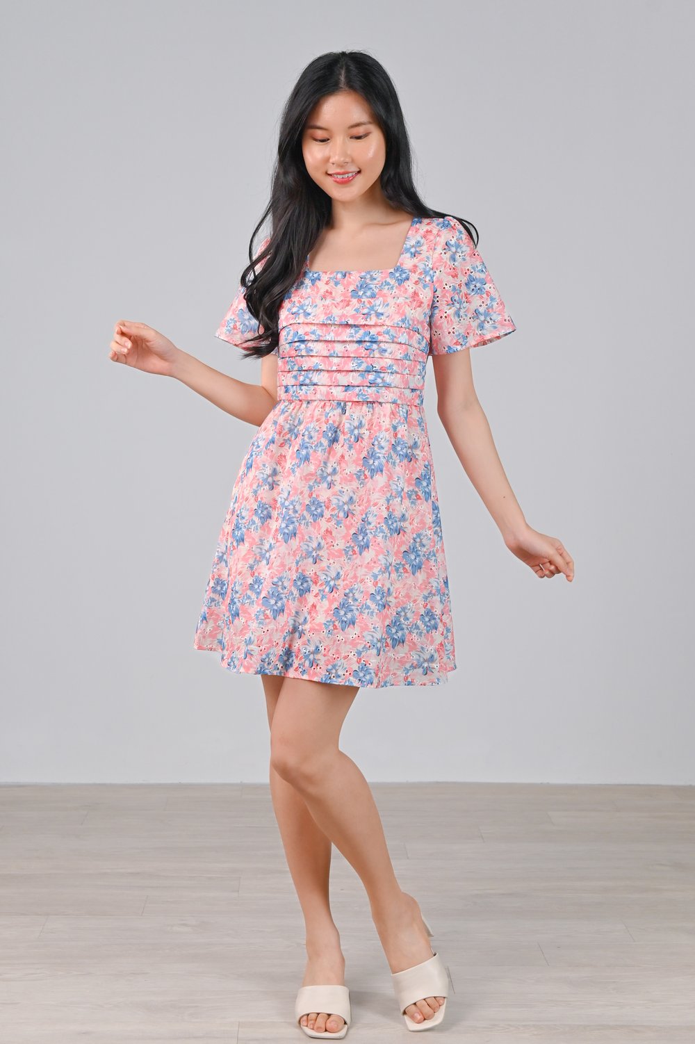 CAMILA PINK PLEAT-DETAIL DRESS-ROMPER CAMILA PINK PLEAT-DETAIL DRESS-ROMPER