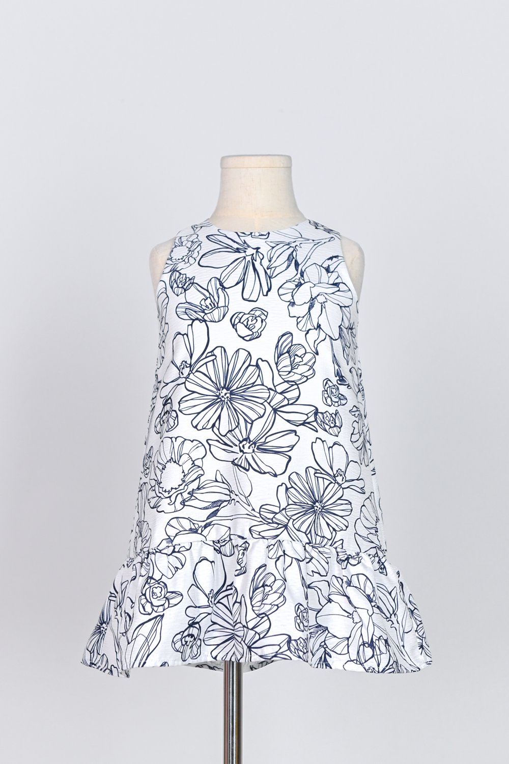 NAVY SKETCHED FLORALS KIDS’ DROPWAIST DRESS NAVY SKETCHED FLORALS KIDS’ DROPWAIST DRESS