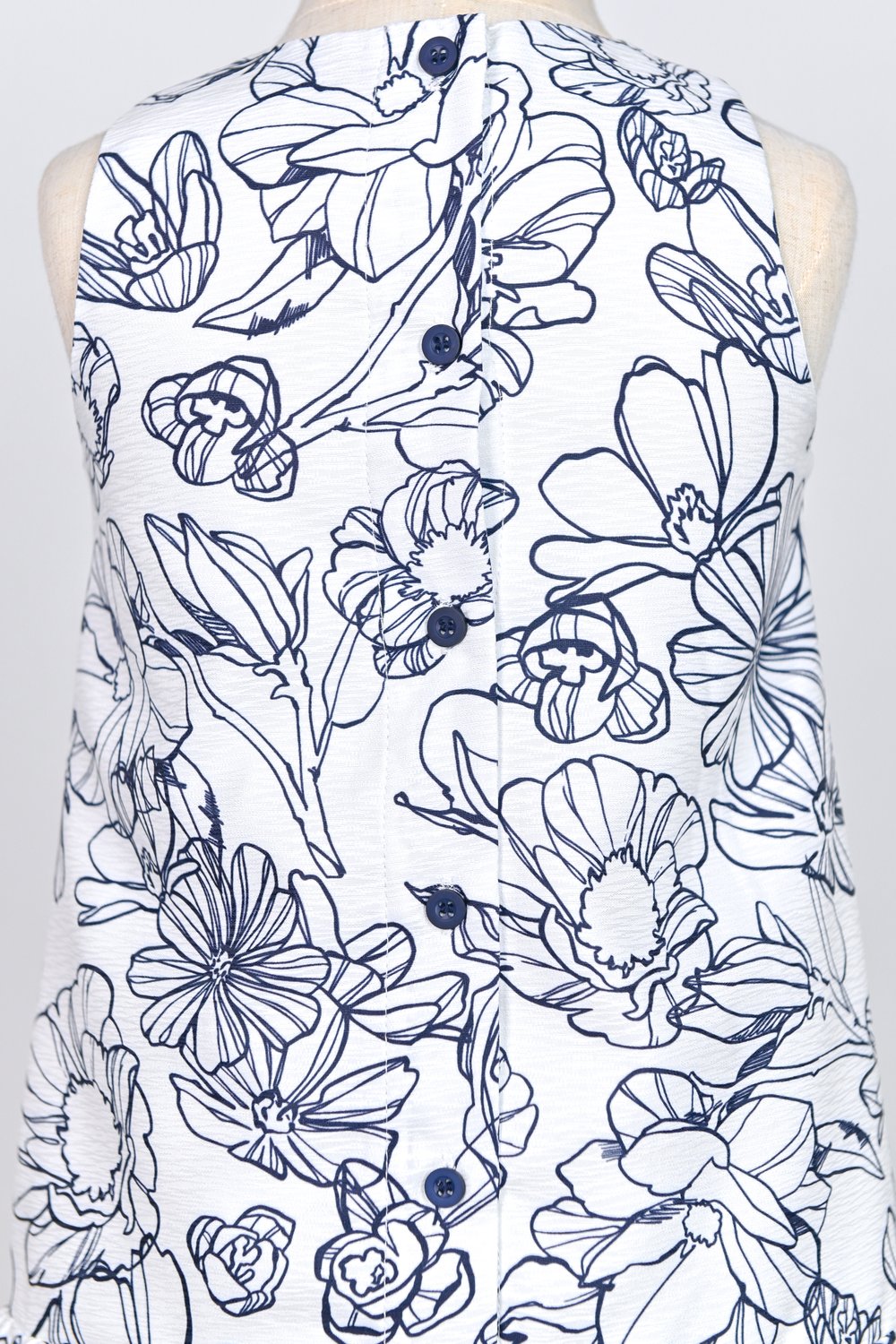 NAVY SKETCHED FLORALS KIDS’ DROPWAIST DRESS NAVY SKETCHED FLORALS KIDS’ DROPWAIST DRESS