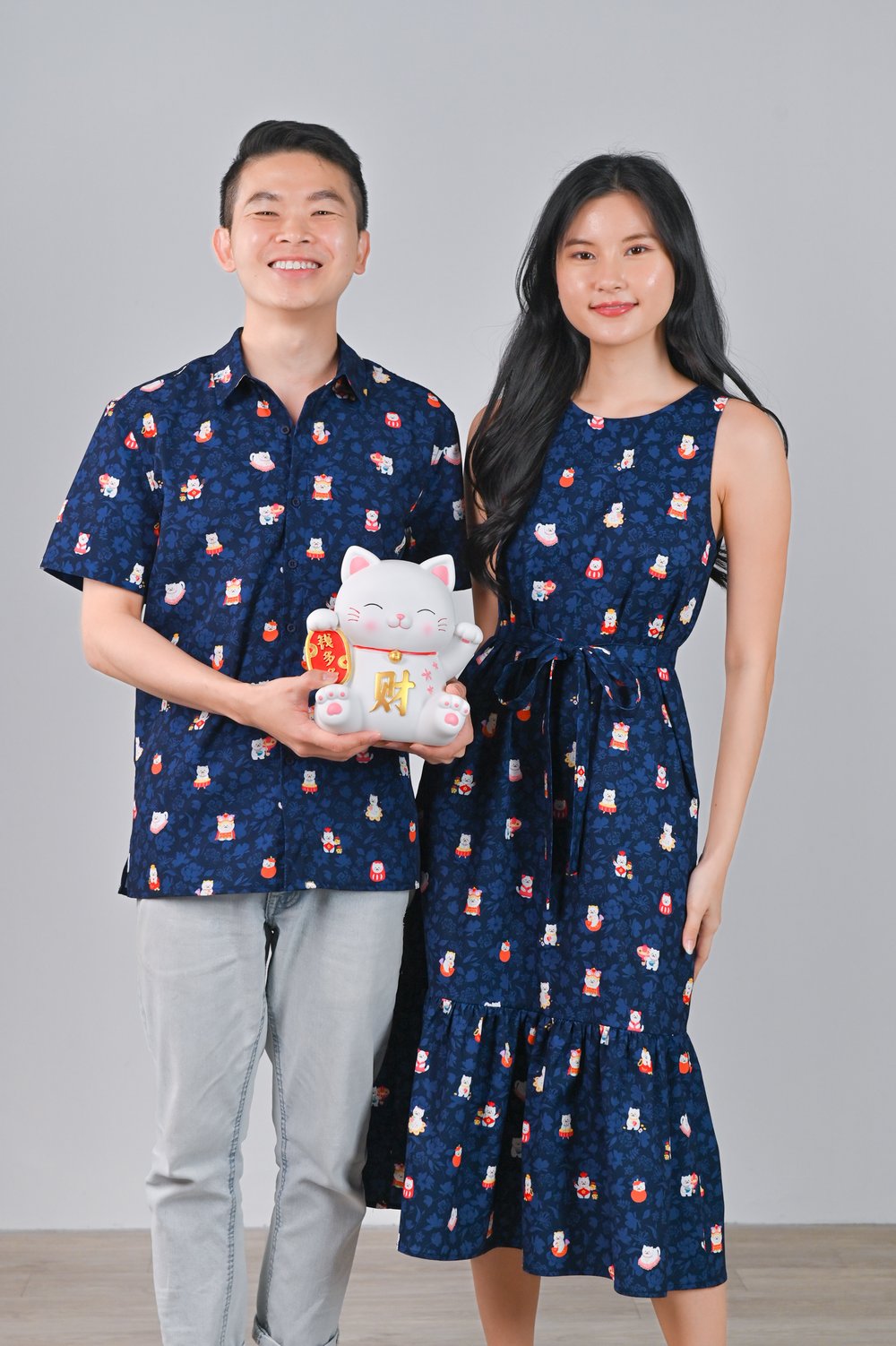 FORTUNE FLORAL CAT NAVY SLEEVELESS DROPWAIST DRESS FORTUNE FLORAL CAT NAVY SLEEVELESS DROPWAIST DRESS