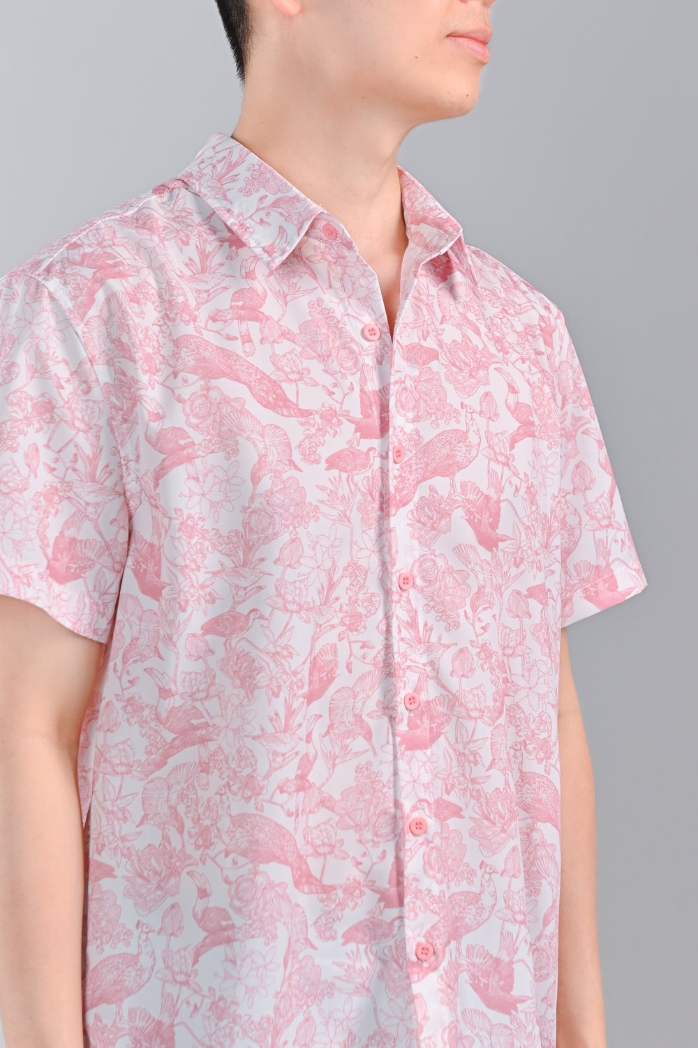 PINK FEATHERED TALES MEN’S SHIRT PINK FEATHERED TALES MEN’S SHIRT