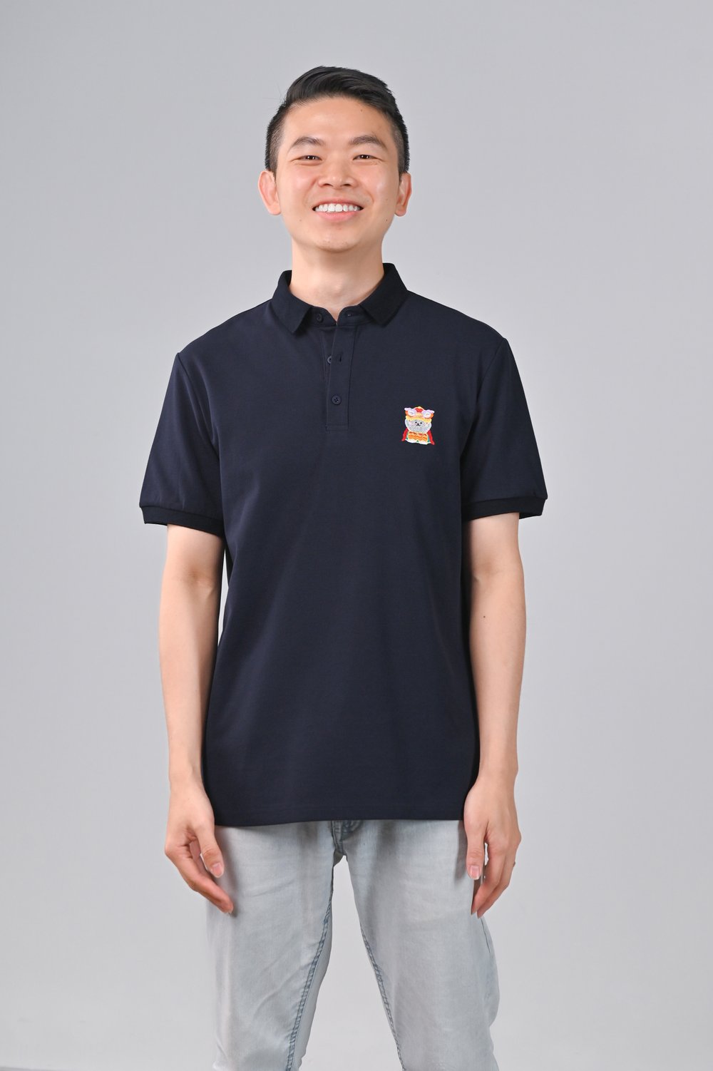 FESTIVE FORTUNE CAT NAVY EMB. POLO SHIRT FESTIVE FORTUNE CAT NAVY EMB. POLO SHIRT