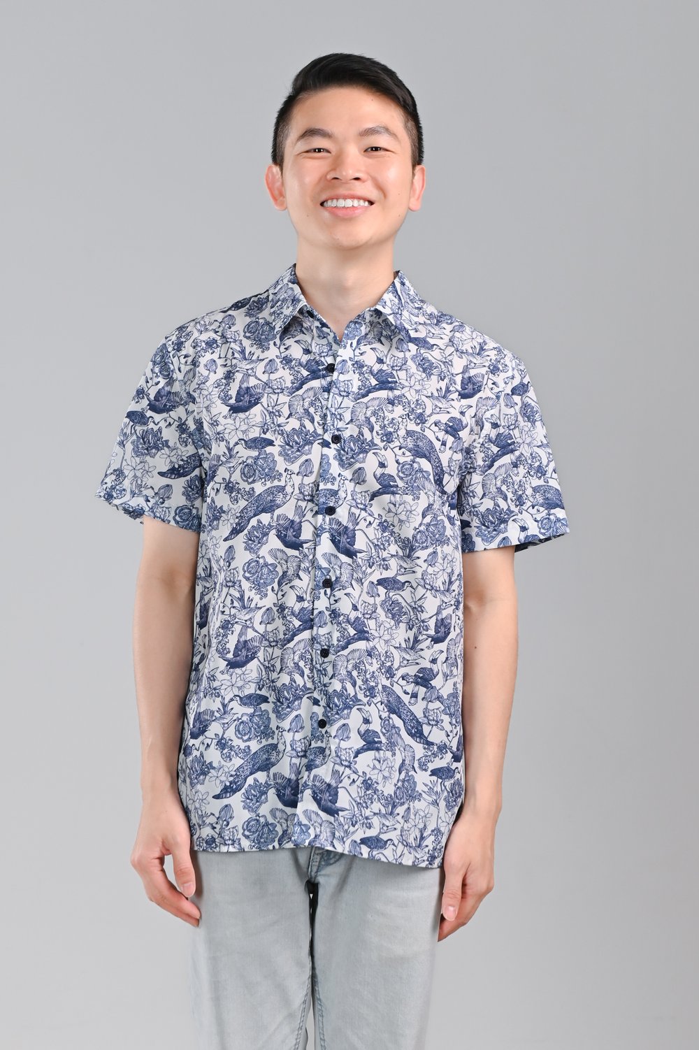 NAVY FEATHERED TALES MEN’S SHIRT NAVY FEATHERED TALES MEN’S SHIRT