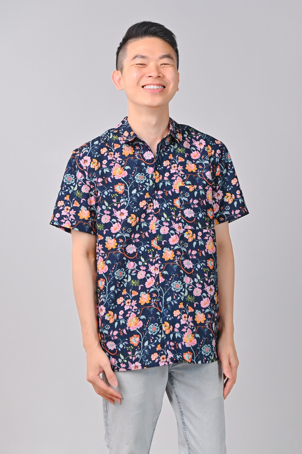 PEONY REVERIE NAVY MEN’S SHIRT PEONY REVERIE NAVY MEN’S SHIRT