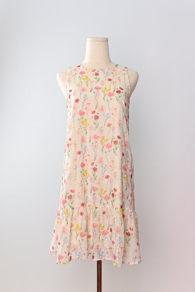 JOURNAL FLORAL SLEEVELESS DROPWAIST DRESS