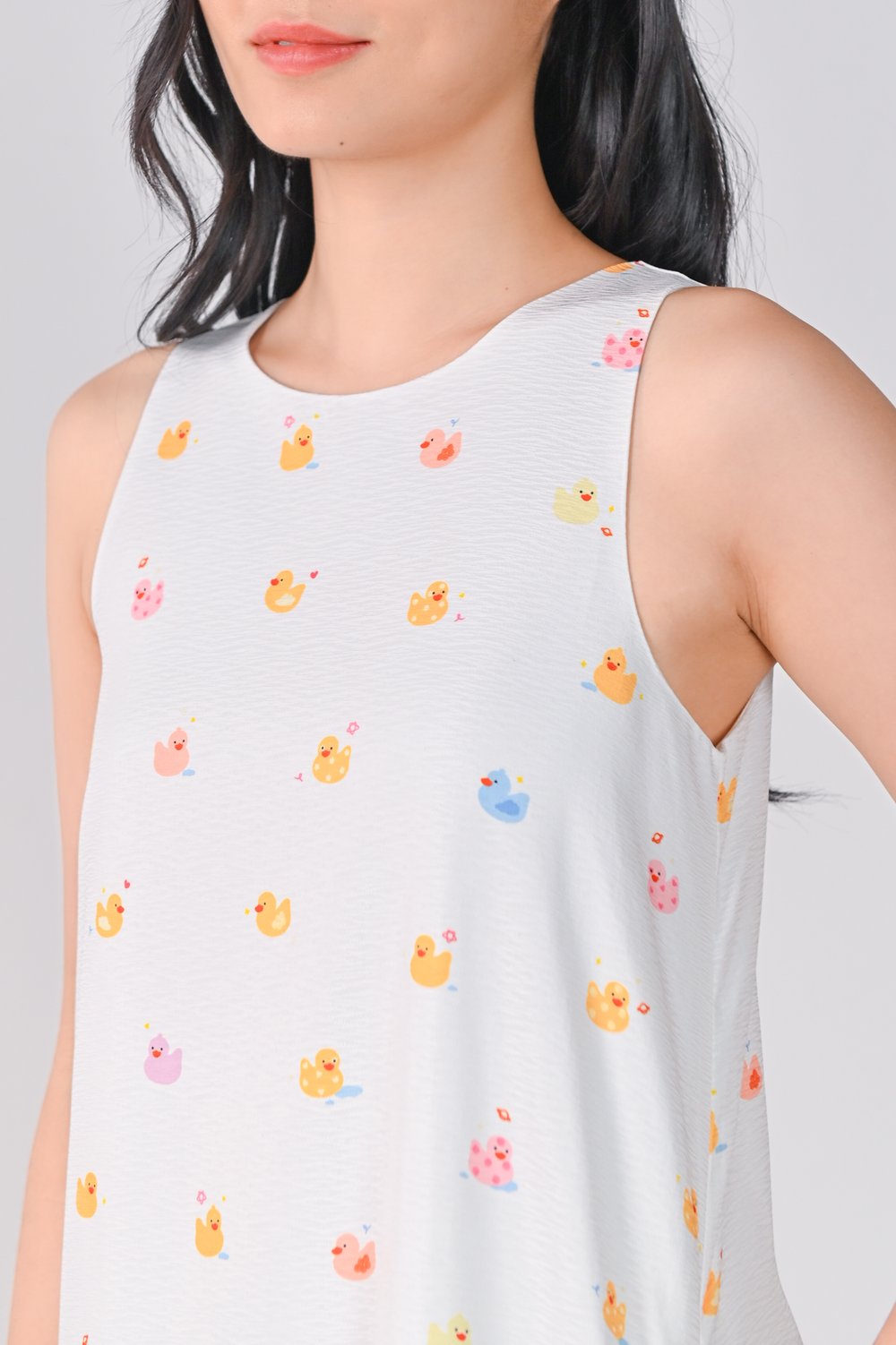 OFF-WHITE RUBBER DUCKIE SLEEVELESS DROPWAIST DRESS OFF-WHITE RUBBER DUCKIE SLEEVELESS DROPWAIST DRESS