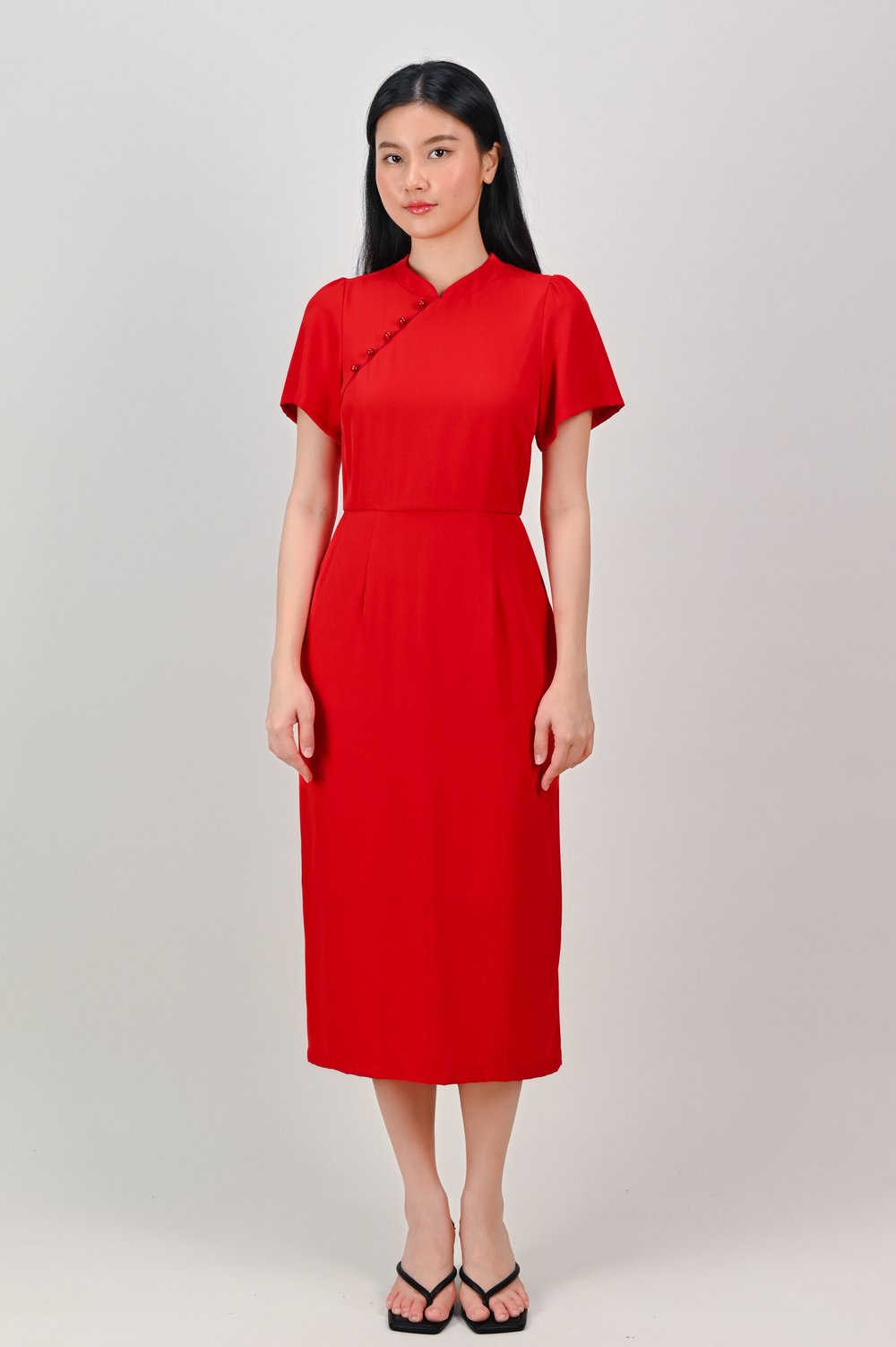 KEJIA CHILLI RED PENCIL CHEONGSAM