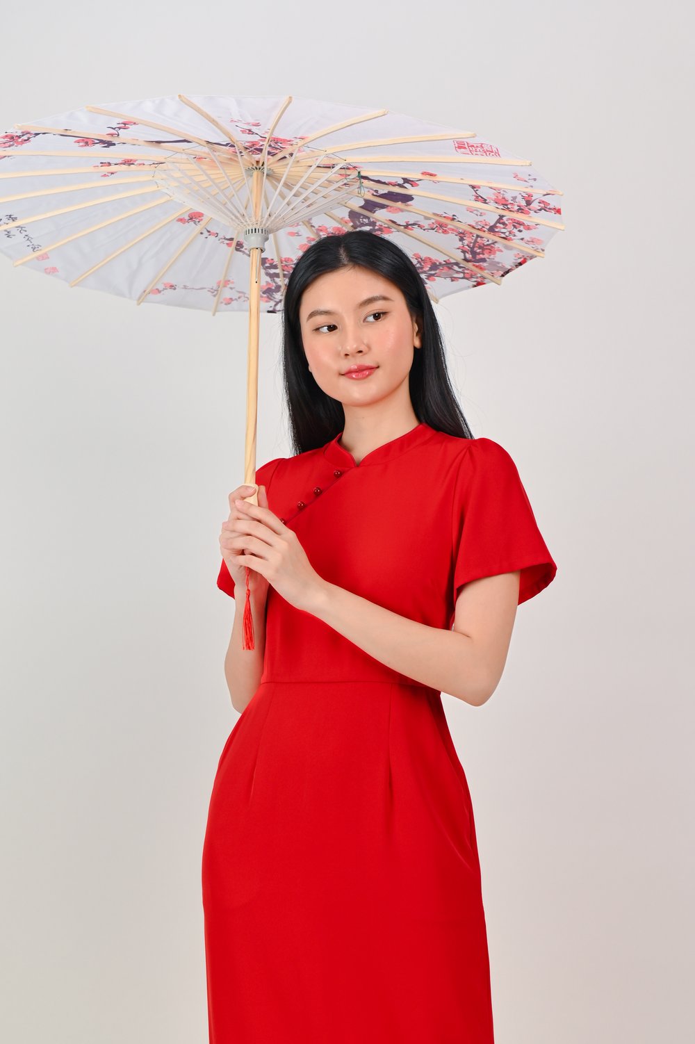 KEJIA CHILLI RED PENCIL CHEONGSAM