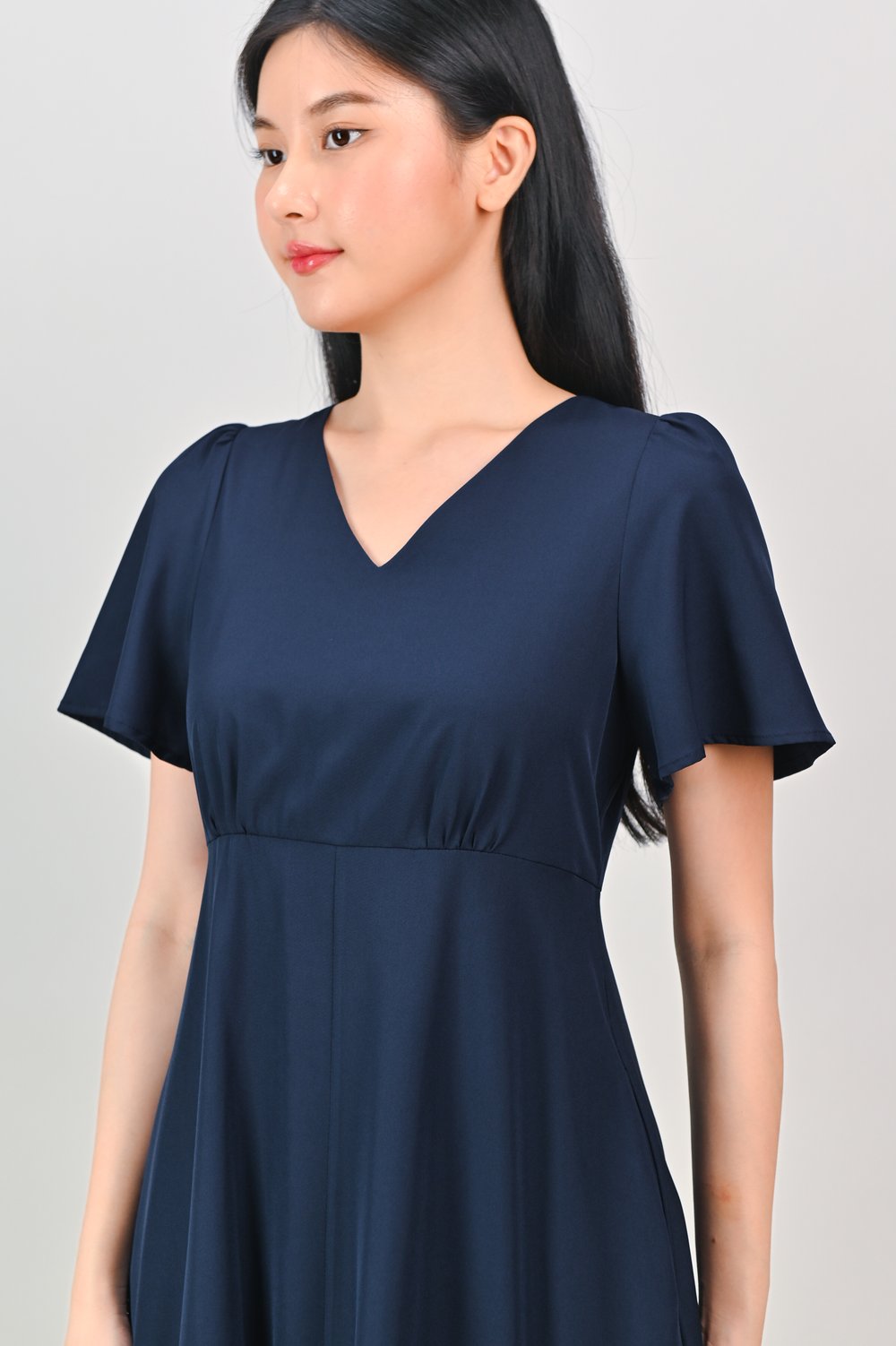 OONA CENTRE-SLIT MAXI DRESS IN NAVY OONA CENTRE-SLIT MAXI DRESS IN NAVY