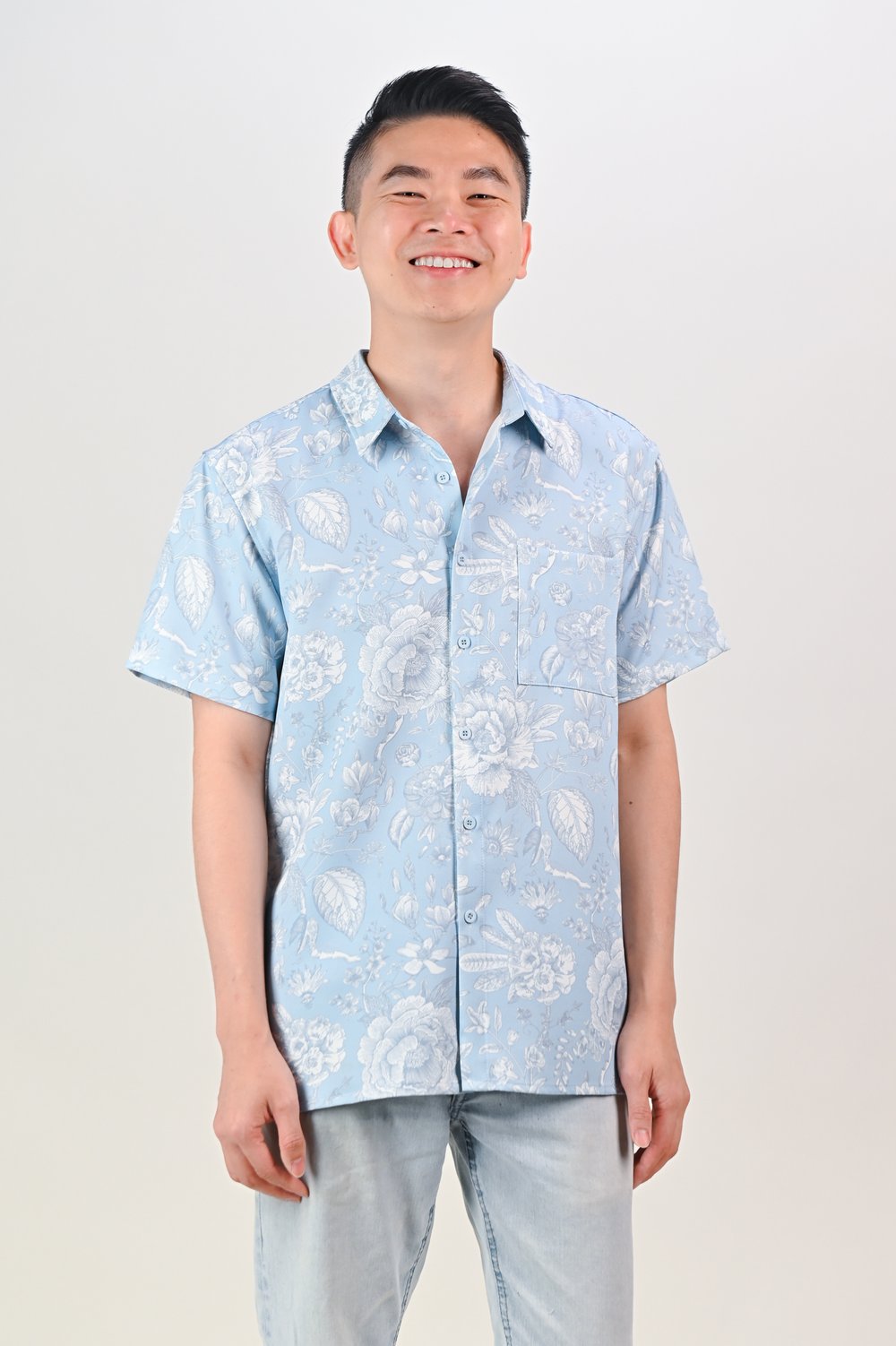 BLUE PORCELAIN BLOOMS MEN’S SHIRT BLUE PORCELAIN BLOOMS MEN’S SHIRT