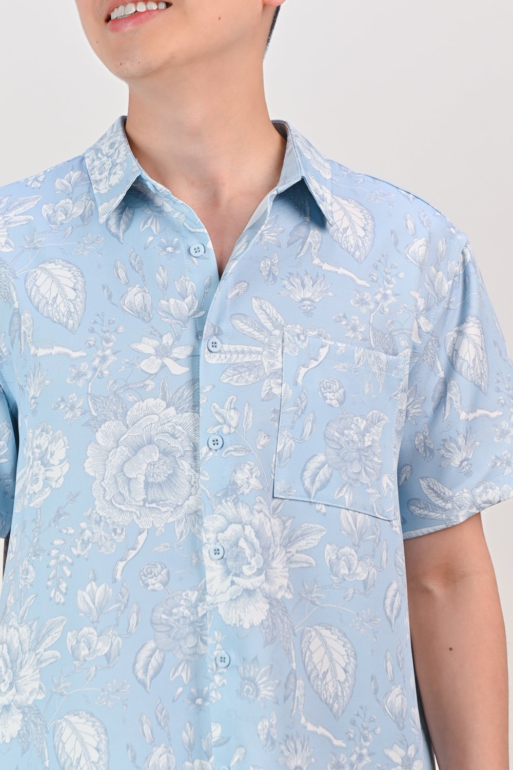 BLUE PORCELAIN BLOOMS MEN’S SHIRT BLUE PORCELAIN BLOOMS MEN’S SHIRT