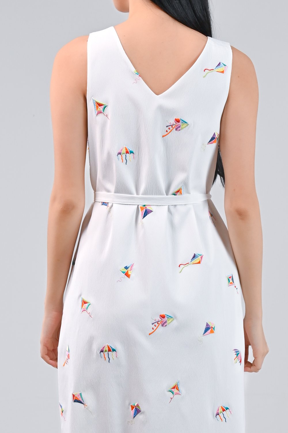 KOLORFUL KITES EMB. TWO-WAY MIDI DRESS KOLORFUL KITES EMB. TWO-WAY MIDI DRESS