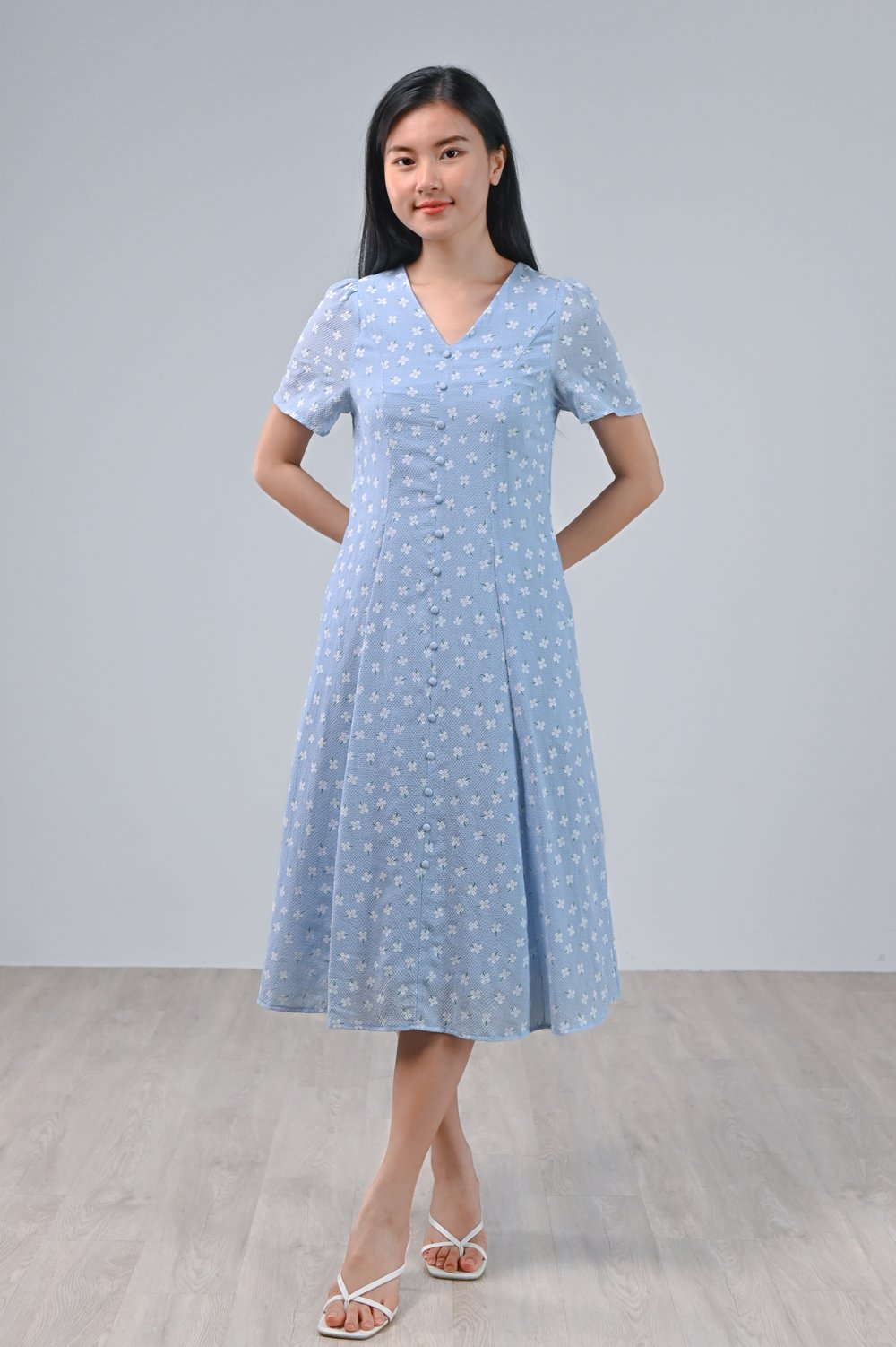RUNA MINI GINGHAM FLOWER DRESS RUNA MINI GINGHAM FLOWER DRESS