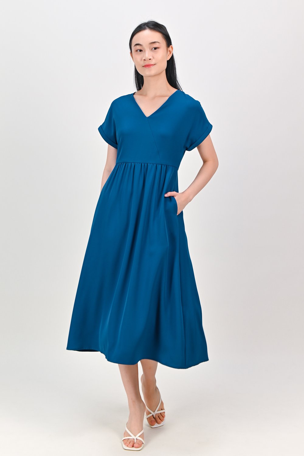 ISOLDE MOD KIMONO DRESS IN TEAL