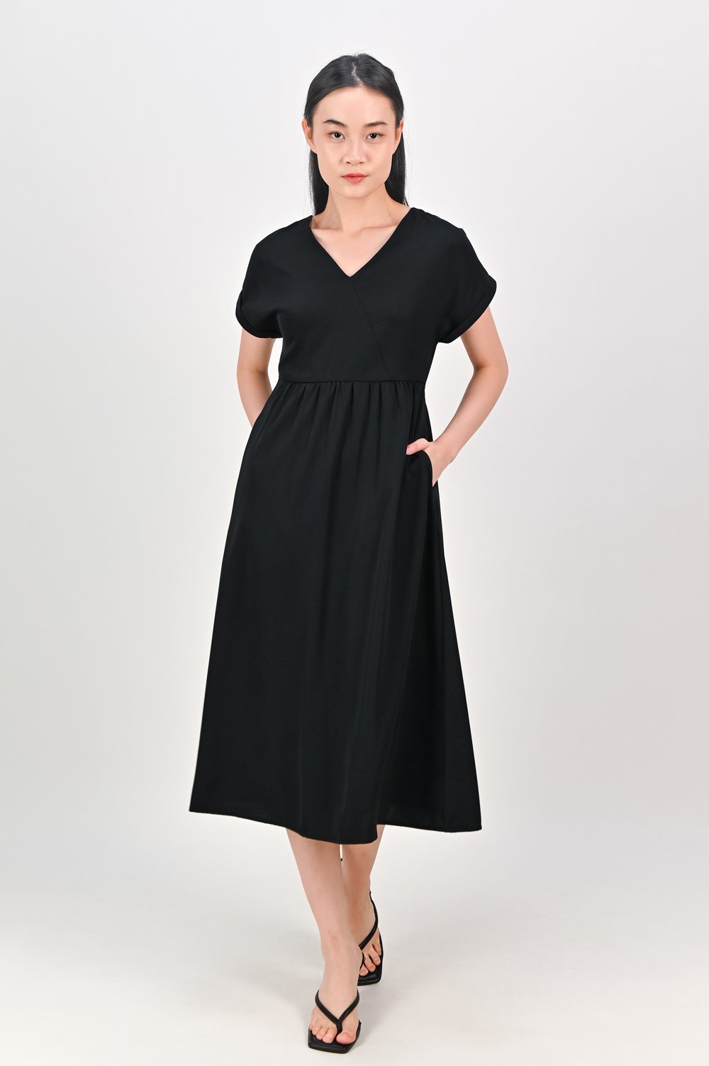 ISOLDE MOD KIMONO DRESS IN BLACK