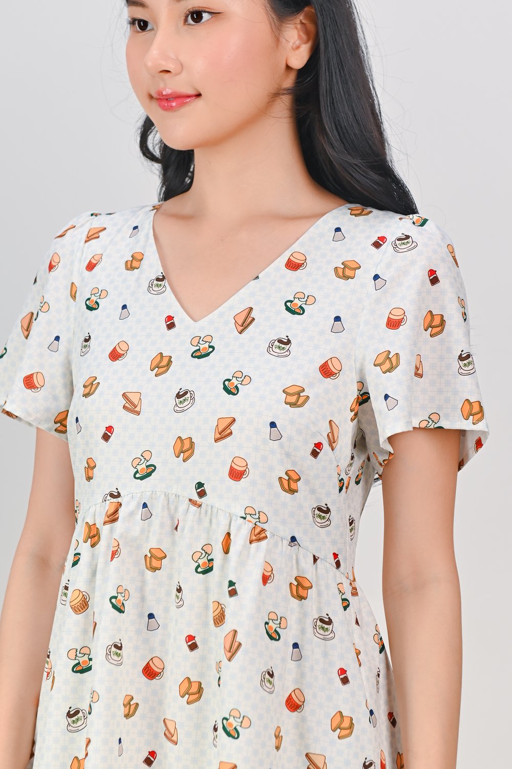 SUNDAY BREAKFAST CURVED-WAIST FLOUNCE DRESS SUNDAY BREAKFAST CURVED-WAIST FLOUNCE DRESS
