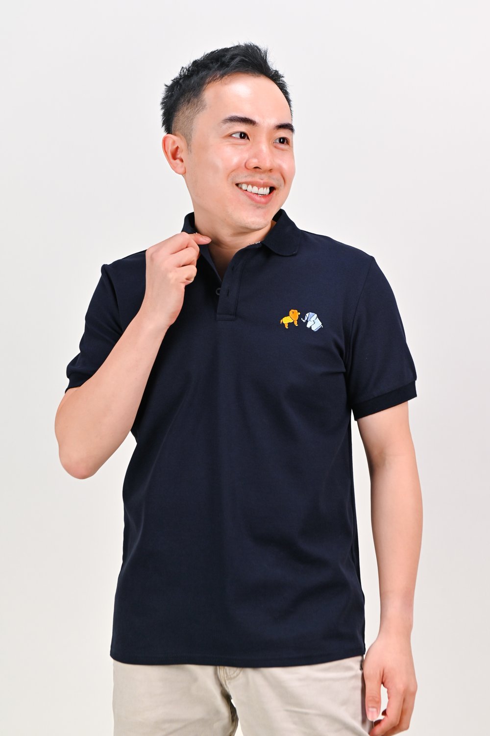 ORIGAMI ZOO NAVY POLO SHIRT ORIGAMI ZOO NAVY POLO SHIRT