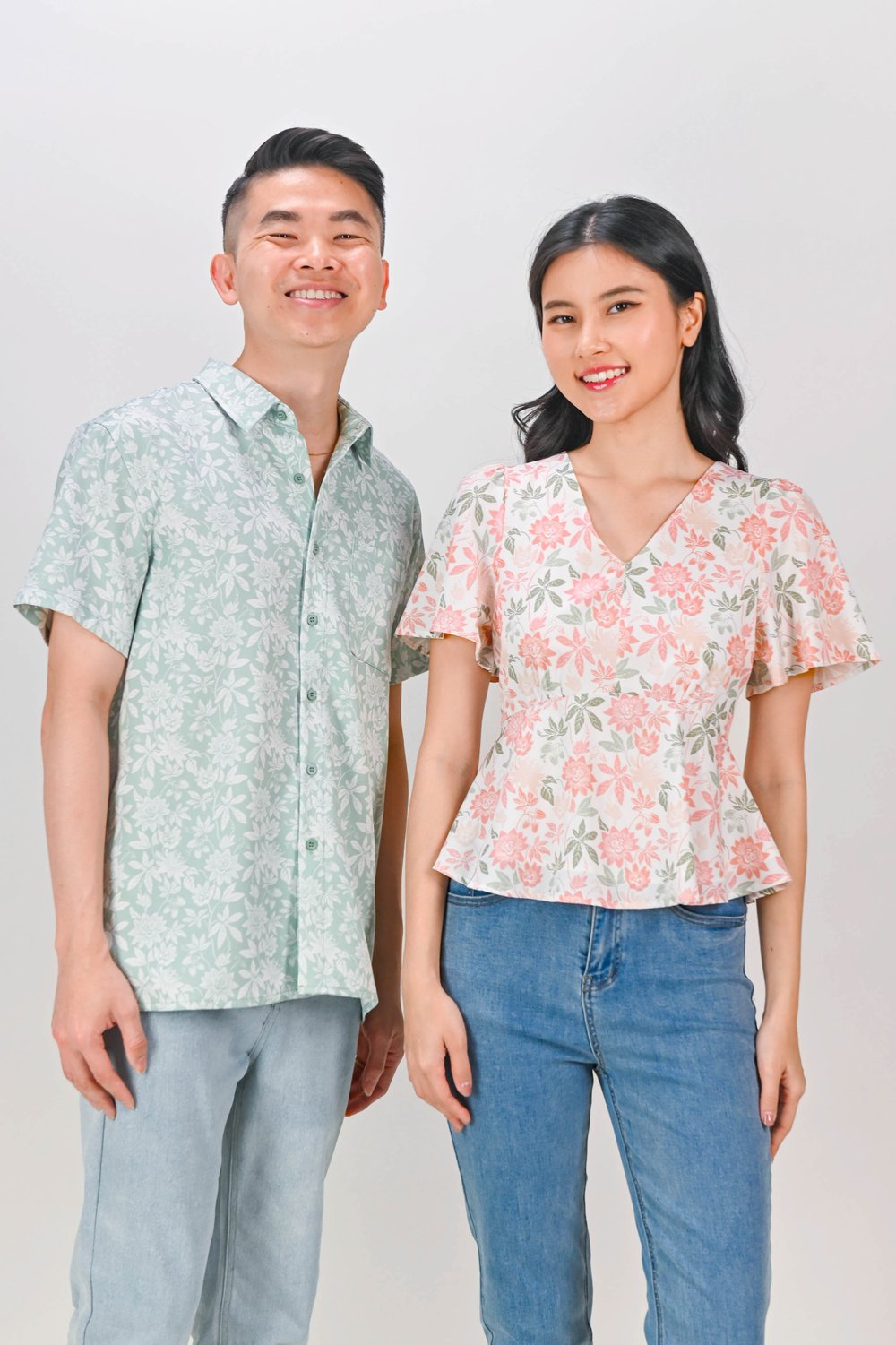 CAMY PEACH GARDEN SLEEVED PEPLUM TOP CAMY PEACH GARDEN SLEEVED PEPLUM TOP