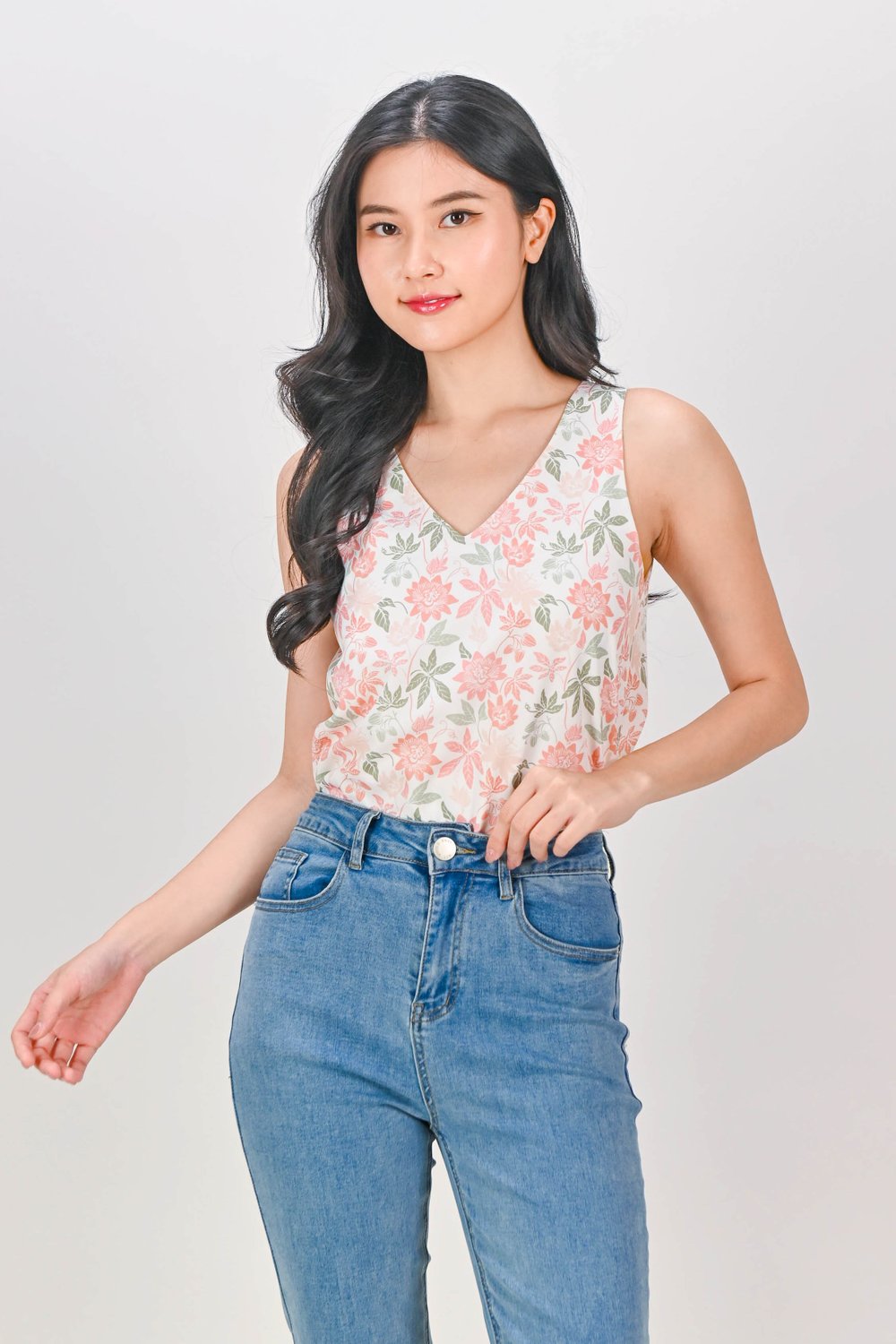 CAMY PEACH GARDEN TWO-WAY TOP CAMY PEACH GARDEN TWO-WAY TOP
