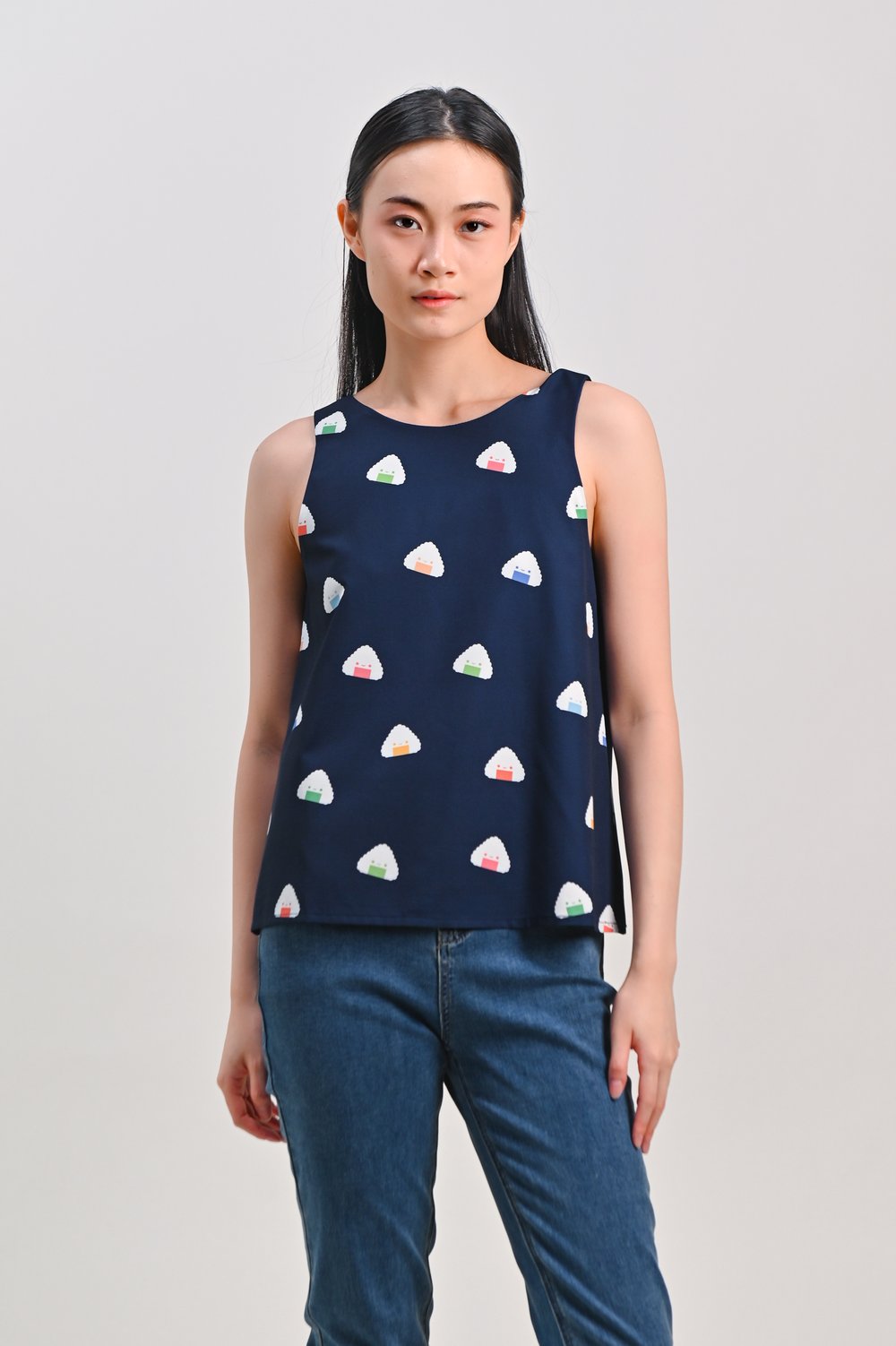 OISHI ONIGIRI NAVY TWO-WAY TOP