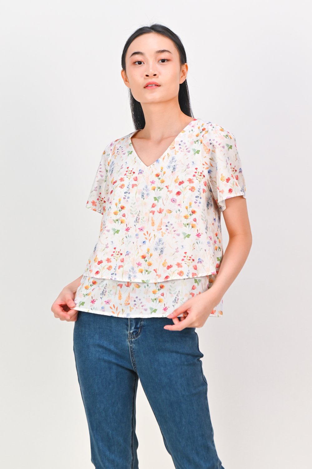 EDEN ERA SLEEVED LAYERED TOP