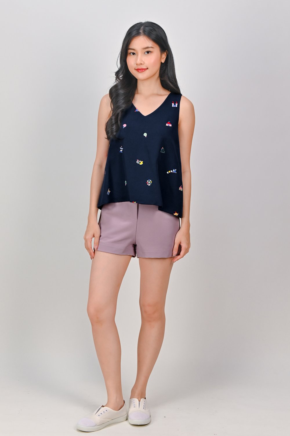 CARNIVAL NAVY EMB. TWO-WAY TOP CARNIVAL NAVY EMB. TWO-WAY TOP