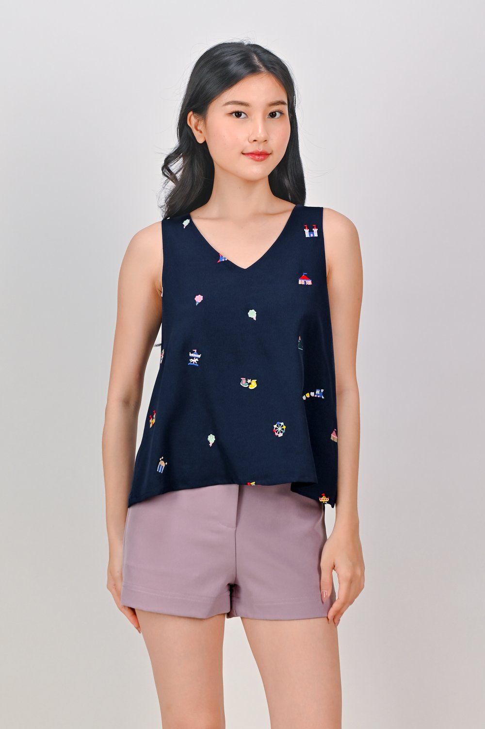 CARNIVAL NAVY EMB. TWO-WAY TOP CARNIVAL NAVY EMB. TWO-WAY TOP
